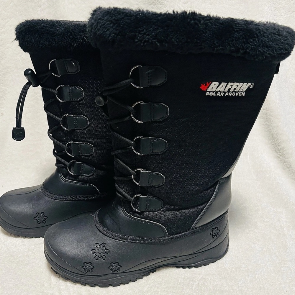 Baffin Emma Junior Girls Kids Snow Boots Winter Waterproof Size 4 Black